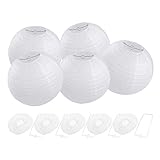 FullBerg 20er weiße Lampions Papier Laterne Ø 20cm 8' rund Ballform Lampenschirm für Hochtzeit Kirche Garten Party Dekoration Weihnachten Papierlaterner Papierlampen