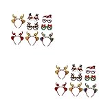 TOPBATHY 2 Sätze Weihnachtsbrillen-stirnband Weihnachtsdeko Weihnachtsmotiv Weihnachtskostüm Brillen Brillenhalter Für Weihnachtskopfschmuck Weihnachtshaarband Vlies 8 Stück * 2