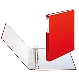 herlitz Ringbuch maX.file pRotect A4, 1 Stück, 4-Ring-Kombi-Mechanik, 25 mm Füllhöhe, Rot