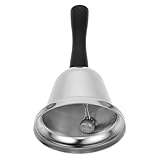 Handglocke Aus Edelstahl Hotelglocke Dienerglocke Hotelservice-klingel Glocke Für Restaurant Hotelklingel Glocke Zum Händeschütteln Dekorative Glocke Aus Metall Silver Holz DIYEAH