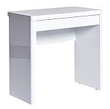 Jahnke CU-LIBRE 80 - Kompakter Schreibtisch mit 1 Schublade, 79 x 44 x 76 cm, Hochglanz Weiß