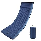 SHANNA Isomatte Camping Luftmatratze Selbstaufblasend: Extra Dick 12 cm Ultraleicht Selbstaufblasbare wasserdichte Aufblasbare Schlafmatte mit Integrierter Fußpumpe für Outdoor-Reisen (Marineblau)