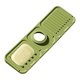 Spülbeckenmatte für Küchenarmatur – Spritzmatte für Spülbecken, rutschfest, Spritzschutz, Silikon-Abfluss für