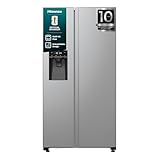 Hisense RS5P535NTCE Side-By-Side Kühl-Gefrier-Kombination, 376 Liter Kühlteil, 190 Liter Gefrierteil, Total NoFrost, Multi AirFlow, FastFreeze, Energieeffizienzklasse E, 178,6cm x 91,5cm, inox
