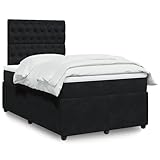 Iiaky Boxspringbett mit Matratze Betten Mit Matratze Schlafzimmer Bett Boxspringbett Mit Matratze Schwarz 120x190 cm Samt // 3294594