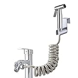 Bidet Edelstahl Handbrause Set - mit Wasserhahnspender, 59in Federschlauc und Hakentoilette - für WC, Persönliche Hygiene und Windelreinigung