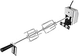 NAIZY Drehspieß für Gasgrill Grillspieß Set inkl. 4X Fleischnadeln und Edelstahl Motor 220V - 240V Universal Einsetzbar aus Edelstahl Elektrischer Drehspieß BBQ für Rotisserie und Gasgrill