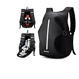WEPLAN Helm Rucksack Motorrad Herren Damen Wasserdicht Motorrad Rucksäcke Reflektierend Motorradrucksack Helmrucksack Motorradhelm Motorcycle Backpack Reise Rucksäcke Leicht Fahrradtasche,Schwarz L