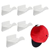 SPTwj 6 Stück Selbstklebende Hut-Organizer Hut Haken für Baseball Caps Kappen Cap Halterung Wand Hutablage Huthaken Baseballkappenhalter Cap Halter Aufbewahrung Wandmontage Klebehaken Huthalter