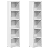 vidaXL 2X CD Regal Ständer Standregal Wandregal Medienregal Dekoregal Aufbewahrung Büroregal für 160 CDs Hochglanz-Weiß 21x16x93,5cm Holzwerkstoff