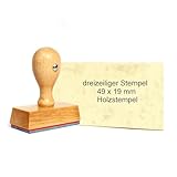 Dekolando Holzstempel Stempel personalisiert 1zeilig bis 6zeilig - Firmenstempel mit Wunschtext personalisieren - Namensstempel Adressstempel (3 Zeilen | 49 x 19 mm)