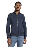 TOM TAILOR Herren Sweatjacke mit Stehkragen 1021269, 19024 - Sky Captain Blue White Melange, L