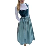 Foweknow Dirndl Damen Dirndelkleider Oktoberfest Damen Outfit Dirndl Midi Dirndl Lang Grosse Grössen Dirndlbluse Oktoberfest Kostüm Vintage Elegante Partykleid Cocktailkleid Abendkleid