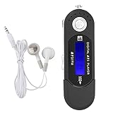 Digitaler MP3 Player, Tragbarer MP3-USB-Player mit LCD-Bildschirm und 32 GB Micro SD/Speicherkarte, FM-Radio, Sprachaufzeichnung, TF-Karte(Schwarz)