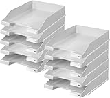 HAN 1027 Briefablage Klassik, Schreibtisch Organizer, Bürobedarf, Ablagefächer, Büromaterial, Briefkorb, Dokumentenablage, bis Format A4/C4 (Klassisch, Hellgrau, 10 Briefablagen)