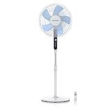 Brandson - DC Standventilator energiesparend ECO - Preisträger 2025 - Fernbedienung - Brushless Silent Motor -sehr leise – Oszilation 60° 90° 120° - Ventilator Timer – 12 Stufen - Turbo Modus - weiß