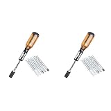 Spourita 2X DrüCken Ziehen Ratschen Schraubendreher Set 5 im 1 Schraubendreher Bit Set HüLsen Dreher Bit-Halter Ratschen Inbusschrauben Schraube Set