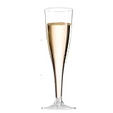 Wiederverwendbare Sektgläser aus Kunststoff, enthält 1 Stück 133 ml Champagner- und Weingläser, geeignet für Partys, Hochzeiten, Familienfeiern