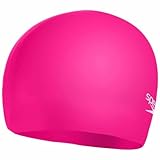 Speedo Unisex Kinder Einfarbige geformte Silikon-Badekappe | Trockene Haare | Kinder Trainingshilfen, Cherry Pink/Blush, Einheitsgröße
