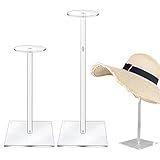 Hut-Präsentationsständer – verstellbare Höhe, Acryl, klares Display – Hut-Organizer mit stabiler Basis, multifunktional für Cowboyhüte, Eimerhut, Helme