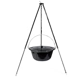 troph-e-shop Set Gulaschkessel 30 L mit Deckel Emaille und Dreibein Teleskop 90-145 cm