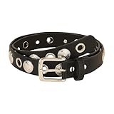 LUOFENG Taillengürtel mit Ösen, Punk, Blumenanhänger, schmale Kette für Cowboy, Grunge-Schnalle, moderner Bund, Taillenkette, Nietengürtel