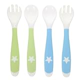 JOINPAYA 4 Stück biegbarer Gabellöffel gebogener Babylöffel zum Füttern zahnender Obstfresser Esslernbesteck für Babys Kinderbesteck für Babys - -Kit Löffel für Babyutensilien pp