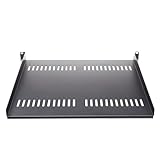 Oxtxuzdm Belüftete Rackhalterung für 48,3 cm Netzwerkgeräte und Schränke, robuster Stahl für Gewicht 22 kg Datengeräte