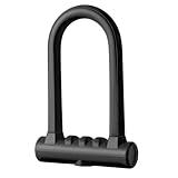 Fahrrad-Kombinations-Bügelschloss, Professionelle Sicherheit Verhindert Diebstahl, Stahlgehäuse, Verdicktes, Festes, Tragbares Roller-Schloss, Fahrrad-Bügelschloss (Black)