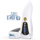 IPL Geräte Haarentfernung Laser, Schmerzfreie Haarentfernungsgerät mit Eiskühlsystem, 3 Funktionen, 9 Stufen, 600NM Rotlicht, Haarentferner zu Hause für Frauen Männer Achseln Bikini Beine Körper, Weiß