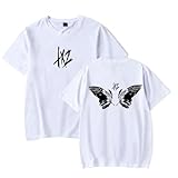 TX2 Merch T-Shirt Herren Damen Streetwear T-Shirt Shirt Kurzarm, weiß, XXL