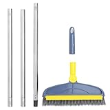 SAFIGLE Bodenschrubber mit Langem Stiel Winkelbürste für Schwer Erreichbare Ecken Langlebige Hartborsten Bad Fliesenreiniger für Indoor bodenreinigung