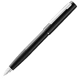 Lamy aion Füllhalter 077 – Füller aus eloxiertem Aluminium in der Farbe Schwarz mit gestrahltem Griffstück und Stahlf., 1 Stück (1er Pack)