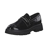 s.Oliver Damen Loafer ohne Absatz Vegan Elegant, Schwarz (Black Patent), 38 EU