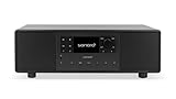 sonoro Primus Internetradio mit Bluetooth (Spotify, Deezer, Podcasts, FM/UKW, DAB Plus, WLAN, AUX-In, Holzgehäuse) Stereoanlage Schwarz