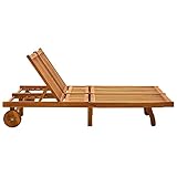 HETFTJN Schwimmbad Liege Gartenstühle Strandkorb Gartensessel Outdoor - 2-Personen-Sonnenliege mit Auflagen Akazie Massivholz für Outdoor Garten Balkon Camping