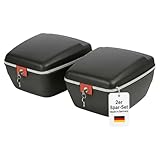Thiru Touring-Tresor Fahrradkoffer 14L - abschließbare wasserdichte Fahrradbox für Gepäckträger - diebstahlsichere Hartschale mit Universalhalterung für E-Bike, Trekking- & City-Bike (2er Set)