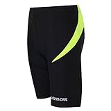 Airtracks Herren Funktions Laufhose Kurz Pro Lauftight Running Tight Laufshort Sporthose für Männer Jogging Hose Atmungsaktiv Schnelltrocknend S M L XL XXL XXXL XXXXL 3XL 4XL - schwarz-neon - L