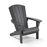 Keter 17208310a Allibert by Troy Adirondack Chair, Outdoor Gartenstuhl aus Kunststoff, Wetterfest, Terrasse und Balkon, Anthrazit, 93 x 81 x 96.5 cm