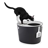 Iris Ohyama Katzenklo mit Schaufel, bis 7 kg, Grau, mit Deckel, Katzentoilette, leicht reinigen, Für große Katzen, Kätzchen, geschlossen, XXL Toilette, BPA-frei, Cat Litter Box, Toilet, PUNT-530