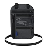 JOINPAYA Reisepasshülle mit RFID Schutz Multifunktionale Brusttasche aus Polyester Dunkelgrau Leichte Umhängetasche für Reiseunterlagen Karten und Schlüssel