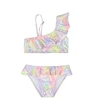 POWER FLOWER Mädchen Badeanzug Zwei-Teile Bikini Sets Tankini Sets Schwimmanzug für Mädchen 2-14 Jahre (4-6 Years, LA635-Yellow)