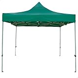 AKTIVE 61139 Faltpavillon für den Außenbereich, grüne Markise, Maße 3 x 3 cm, höhenverstellbar, UV-Schutz und wasserdicht, aus Stahl, inklusive Tragetasche, Strandzelt, Camping, Garten