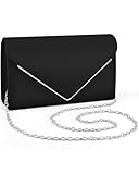 ERKOON Clutch Für Hochzeit, Clutches Abendtasche Unterarmtasche Tasche formelle Party-Handtasche für Hochzeit, Party, Cocktail, Abschlussball, Umhängetasche, Wildlederimitat mit abnehmbarer Kette