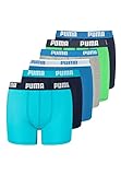 PUMA Boxershorts Jungen Kinder Unterhose Unterwäsche 6 er Pack, Farbe:Blue/Green, Bekleidung:176