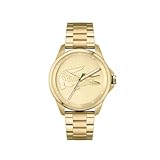 Lacoste Analog Quarzuhr für Herren Kollektion LE CROC mit Goldfarben Edelstahlarmband - 2011133