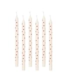ukiyo Weiße dünne Stabkerzen mit roten Herzen H:20 cm Ø:1,3 cm Brenndauer 3 Stunden Kerze Liebe Freundschaft, Farbe:6er Pack