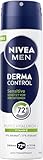 NIVEA MEN Derma Control Sensitive Deo Spray (150 ml), Anti-Transpirant mit purem Hyaluron für 72h zuverlässigen Schutz, pflegendes Deodorant ohne Ethylalkohol