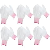Generisch 12st Fingerhandschuhe Mit Polyesterbeschichtung Handschuhe Für Elektriker Mechaniker Handschuhe Dünne Handschuhe Elektrische Handschuhe Bauhandschuhe Handschuhe Trainieren Rosa Pu