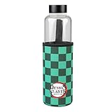 Grupo Erik Wasserflasche Glas Demon Slayer Anime Manga Sportflasche Kinder - Glasflasche 500 ml - Sportflasche Kinder - Trinklfasche 500ml - Offizieller Demon Slayer Fanartikel